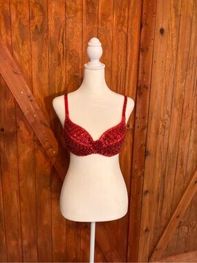 Red lace dance/performance top